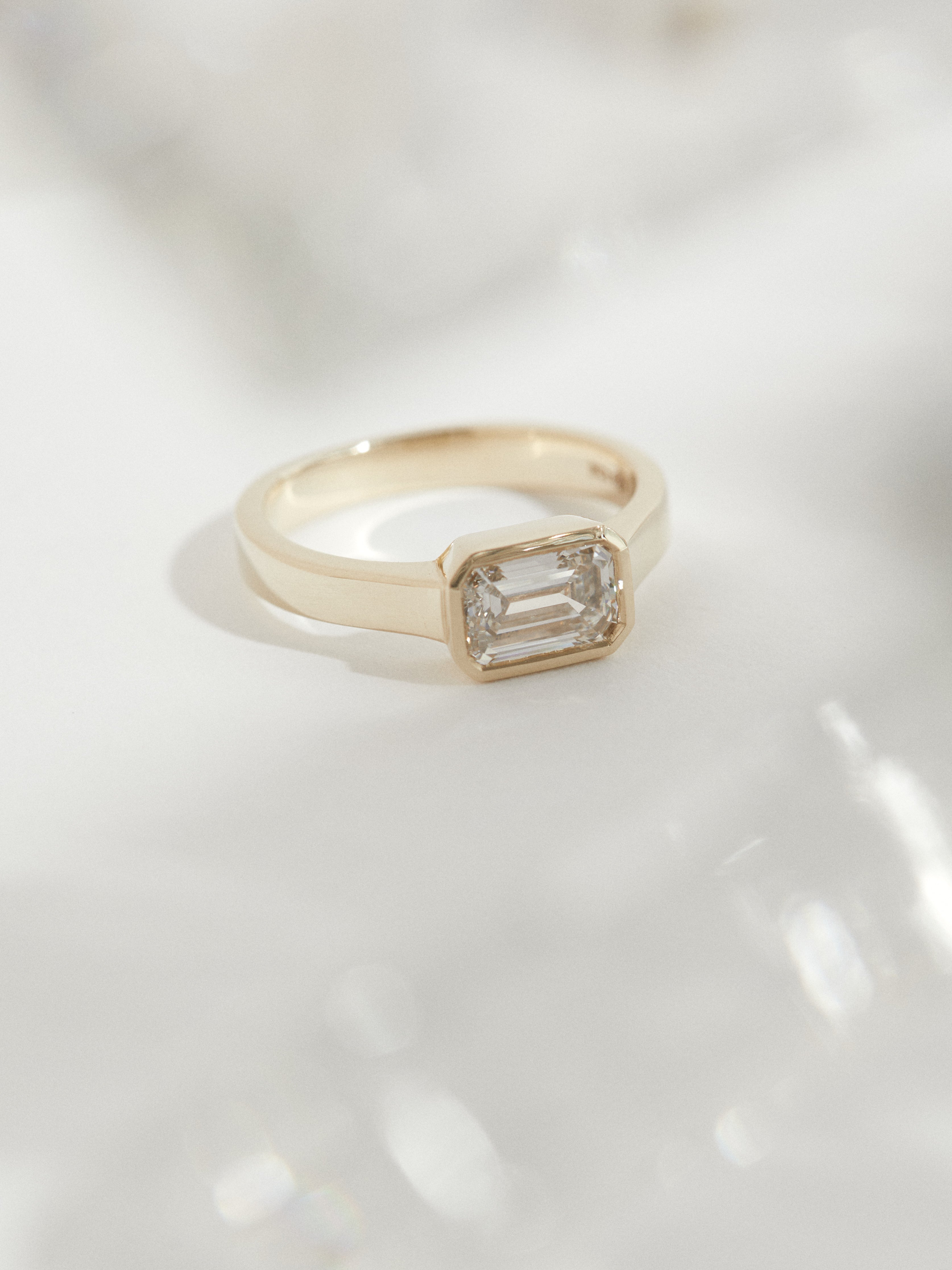 1.31ct Emerald cut diamond solitaire.