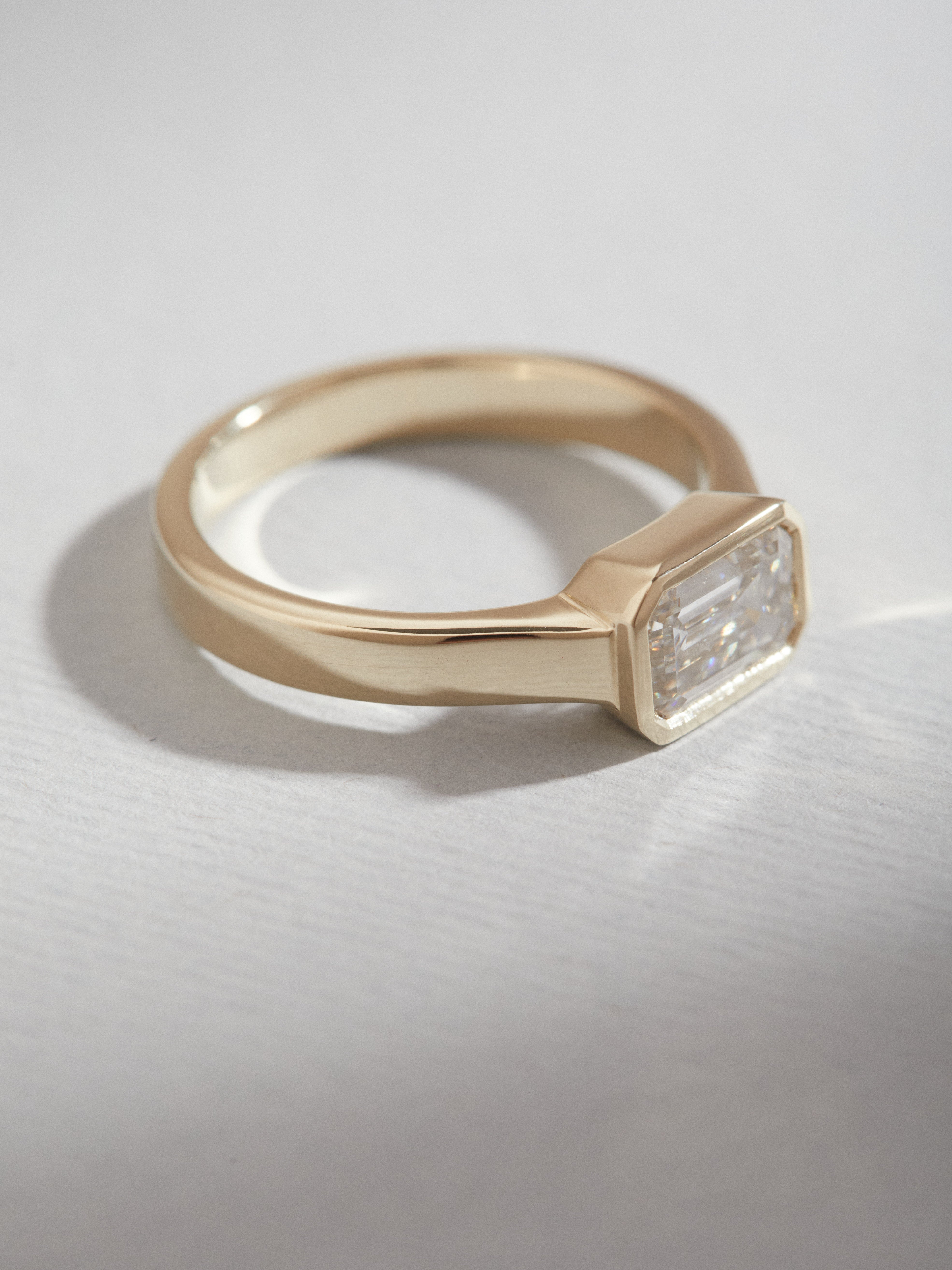 1.31ct Emerald cut diamond solitaire.