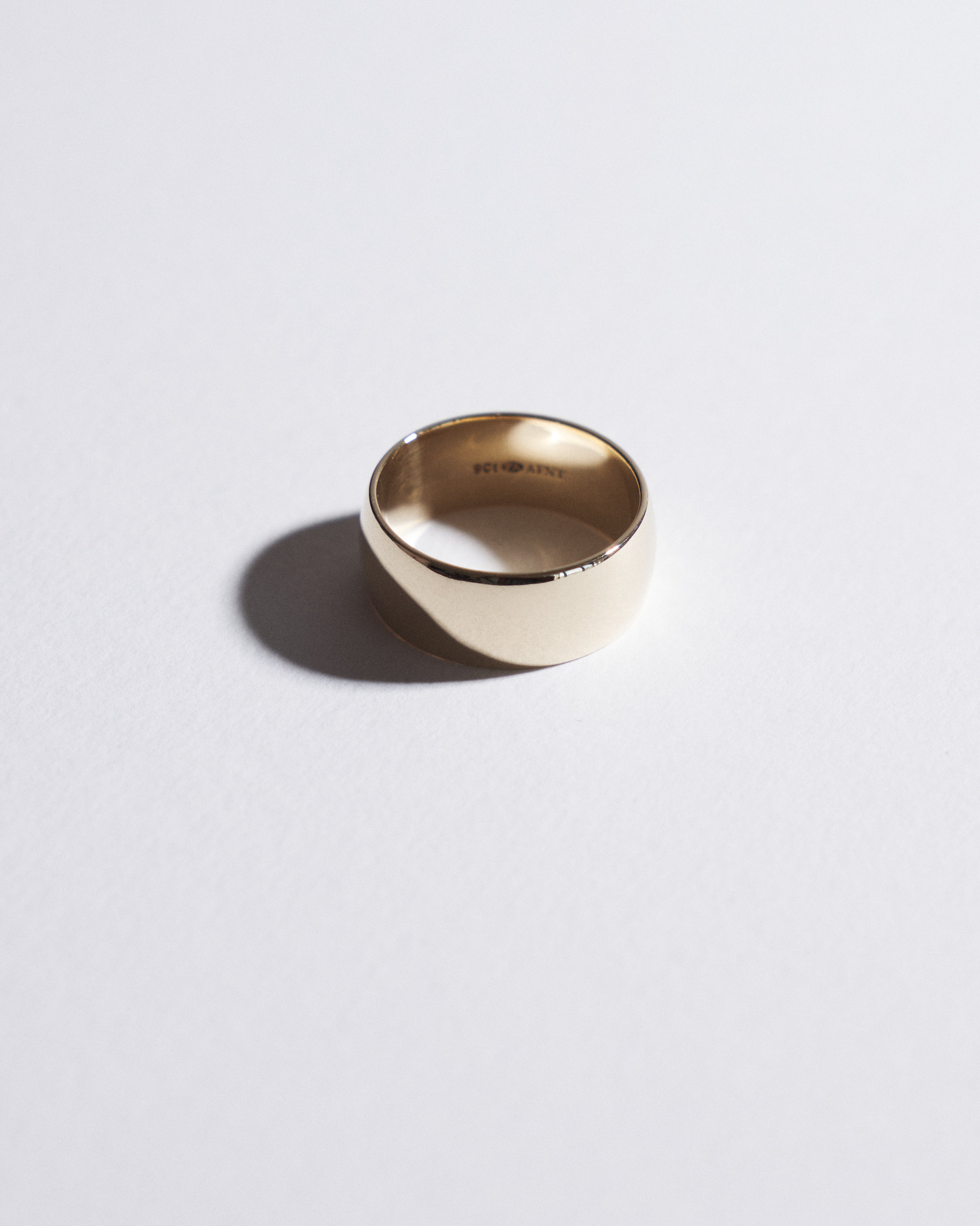 Extra wide D-shaped wedding band